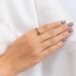 18K Solid Gold Tigers Eye Eternity Band - Image 4