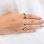 18K Solid Gold Tigers Eye Eternity Band - Image 6