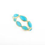 18K Solid Gold Turquoise Eternity Band - Image 3