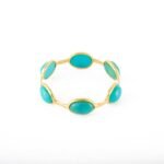 14K Solid Gold Turquoise Eternity Band - 图片 5
