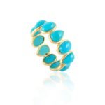 14K Solid Gold Turquoise Eternity Band - Image 2