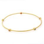 14K Solid Gold with Multi Gemstone Bangle - Image 4