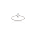 18K Solid Gold Aquamarine Solitaire Ring - Image 3