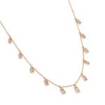 18k Yellow Gold Natural Diamond Necklace - 图片 3