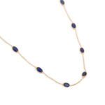 14K Solid Gold Blue Sapphire Necklace - Image 3