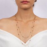 14K Solid Gold Ruby Chain Necklace - 图片 2
