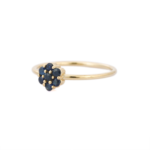 18K Solid Gold Sapphire Flower Ring - 图片 3
