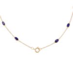 14K Solid Gold Blue Sapphire Necklace - Image 4