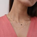 14K Gold Natural Diamond Charm Necklace - Image 3