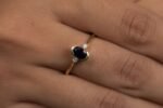 18K Solid Gold Sapphire Ring - 图片 4