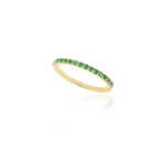 14K Solid Gold Emerald Stackable Half Eternity Band - Image 2