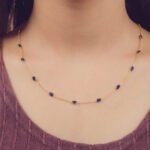 14K Solid Gold Blue Sapphire Necklace - Image 2