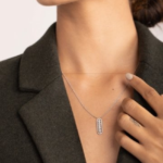 14K Natural Diamond Bar Necklace - 图片 2
