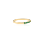 14K Solid Gold Emerald Stackable Half Eternity Band - Image 4