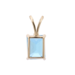 14K Solid Gold Blue Topaz Pendant - 图片 4