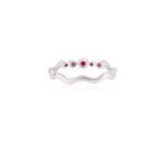 18K Solid Gold Ruby Wavy Dainty Ring - Image 5