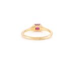 18K Solid Gold Genuine Ruby Diamond Engagement Ring - 图片 5