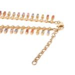 18k Solid Gold Multi Sapphire Choker Necklace - Image 7