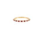 14K Solid Gold Ruby Diamond Eternity Band
