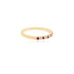 14K Solid Gold Ruby Diamond Eternity Band - Image 3