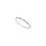 14K Solid Gold Emerald Diamond Eternity Band - Image 3