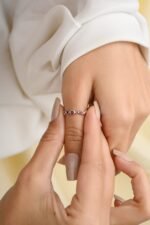 18K Solid Gold Ruby Wavy Dainty Ring - Image 2