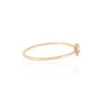 14K Solid Gold Emerald Diamond Cuff Bracelet - Image 3