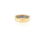 14K Solid Gold Blue Sapphire Diamond Stacking Ring - 图片 4