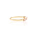 18K Solid Gold Pink Sapphire Half Eternity Band - Image 3