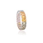18K Solid Gold 6.54 CTW Multi Sapphire Eternity Band Ring - 图片 6
