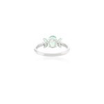 14K Solid Gold Emerald Flower Shape Ring - 图片 5