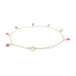 14K Solid Gold Ruby Charm Bracelet - Image 5