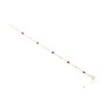14K Solid Gold Ruby Diamond Chain Bracelet - 图片 7