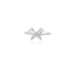 18K Solid Gold Aquamarine Butterfly Ring