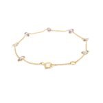 14K Solid Gold Pear Cut Chain Bracelet - Image 4