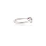 14K Solid Gold Heart Diamond & Oval Ruby Toi et Moi Ring - Image 3