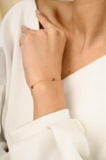 14K Solid Gold Ruby Diamond Chain Bracelet - 图片 3