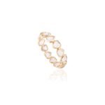 14K Solid Gold Heart Shape Rainbow Moonstone Band - 图片 4