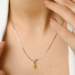 14K Solid Gold Yellow Sapphire Pendant - 图片 2