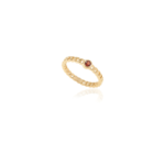 14K Solid Gold Garnet Ring - Image 3