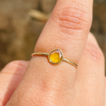 18K Solid Gold Stackable Yellow Sapphire Ring - Image 2