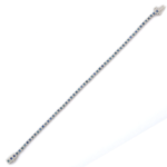 14K Solid Gold Blue Sapphire Sleek Tennis Bracelet - Image 4