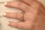 14K Solid Gold Multi Sapphire Double Eternity Band - 图片 6