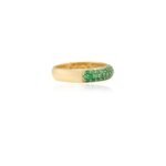 18K Solid Gold Emerald Dome Style Band - Image 4