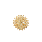 14K Solid Gold Rainbow Moonstone Sunflower Ring