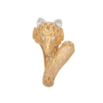 14K Textured Yellow Gold Moissanite Diamond Vixen Ring
