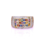 18K 纯金多颗蓝宝石戒指