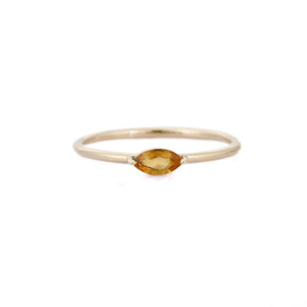 14K Solid Gold Citrine Ring