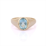 14K Solid Gold Aquamarine Ring
