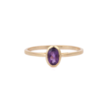 14K Solid Gold Amethyst Ring